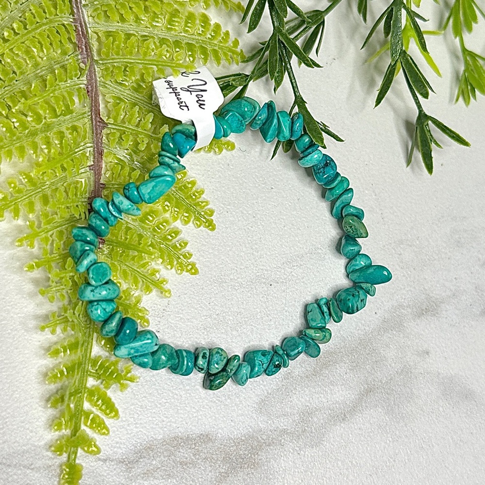 Natural Turquoise Irregular Stone bracelet - Picture 3 of 3